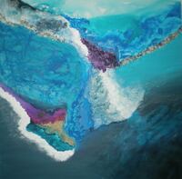 Meere abstrakt 100x100 cm -2013- Wvz.-Nr. 5* auf Leinwand